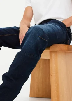 bonprix Große Größen|Jeans|Regular Fit Stretch-Jeans m. Komfortschnitt, Tapered dunkelblau denim