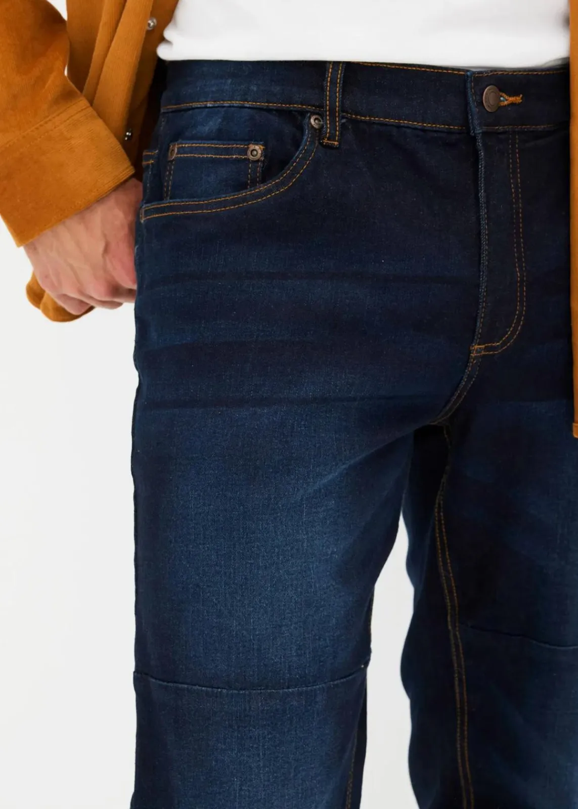 bonprix Große Größen|Jeans|Regular Fit Stretch-Jeans m. Komfortschnitt, Tapered dunkelblau denim