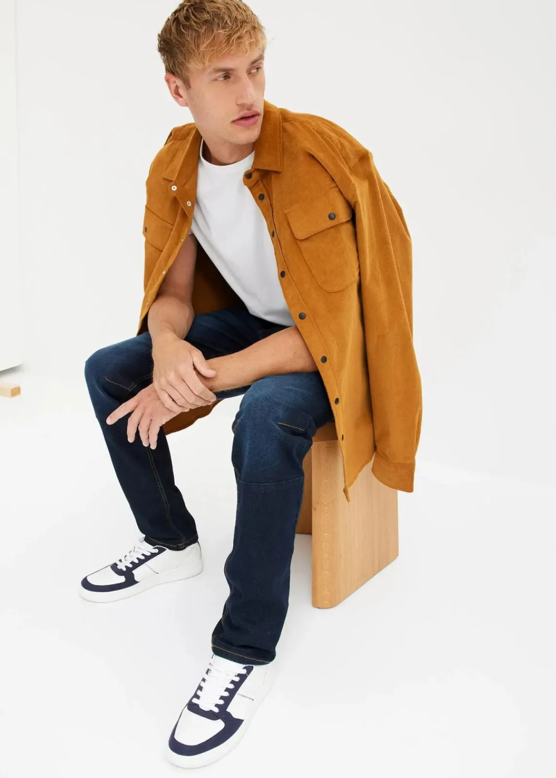 bonprix Große Größen|Jeans|Regular Fit Stretch-Jeans m. Komfortschnitt, Tapered dunkelblau denim