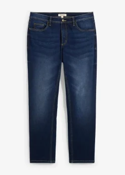 bonprix Große Größen|Jeans|Regular Fit Stretch-Jeans, Straight dunkelblau denim