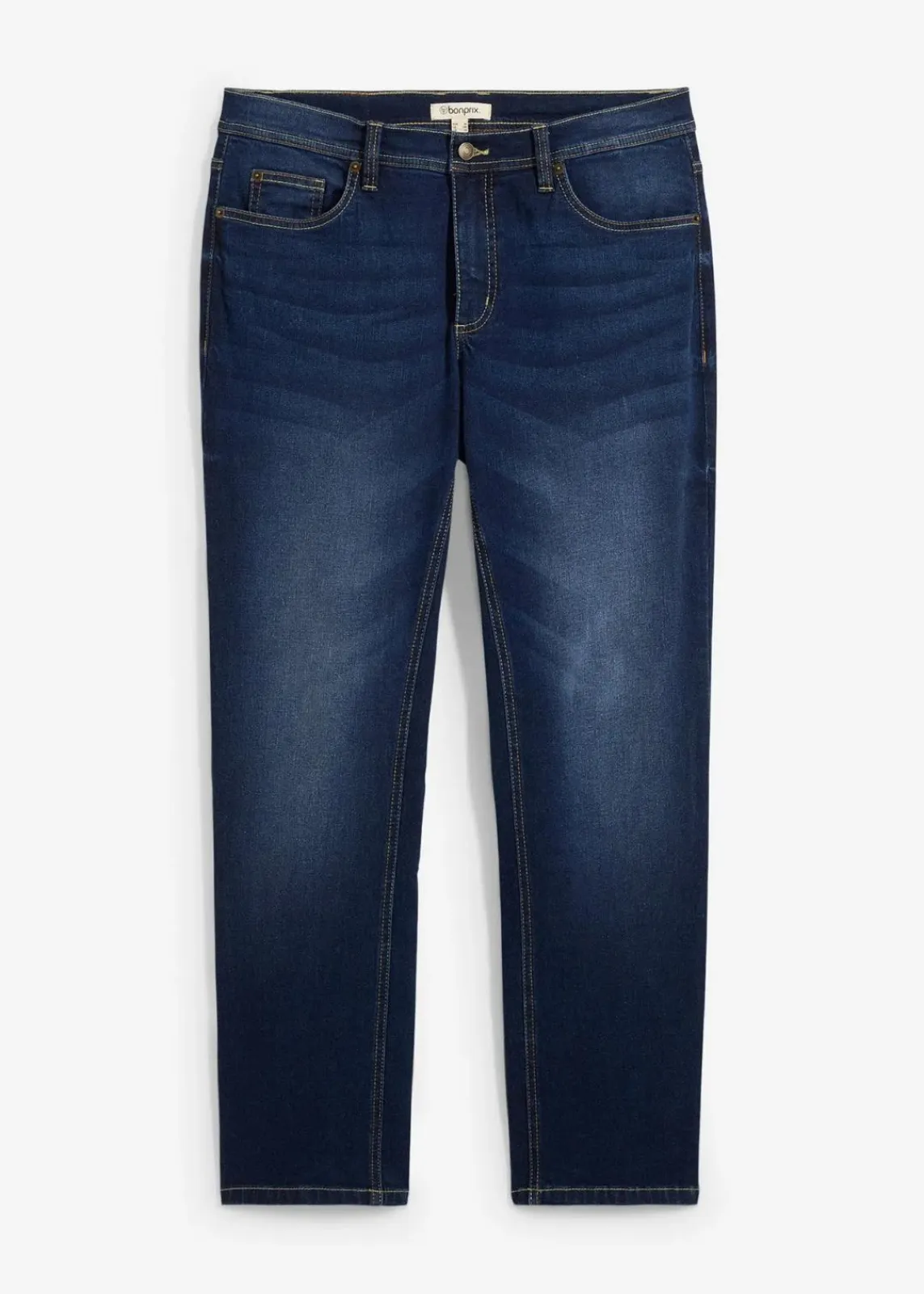 bonprix Große Größen|Jeans|Regular Fit Stretch-Jeans, Straight dunkelblau denim