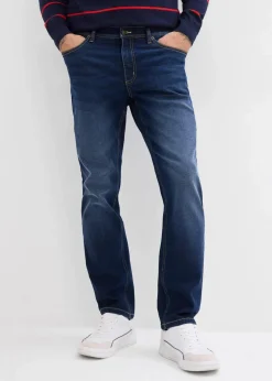 bonprix Große Größen|Jeans|Regular Fit Stretch-Jeans, Straight dunkelblau denim
