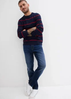 bonprix Große Größen|Jeans|Regular Fit Stretch-Jeans, Straight dunkelblau denim