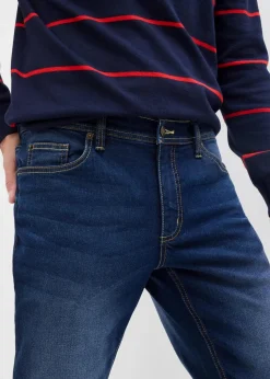 bonprix Große Größen|Jeans|Regular Fit Stretch-Jeans, Straight dunkelblau denim