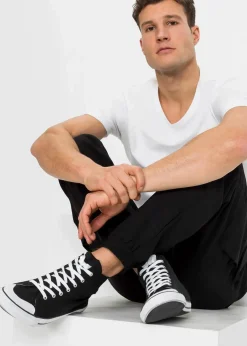 Regular Fit Stretch-Schlupfhose mit Cargotaschen, Straight|bonprix New