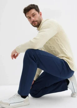 bonprix Hosen|Thermobekleidung|Regular Fit Stretch-Thermohose mit flauschigem Flanellfutter, Straight dunkelblau