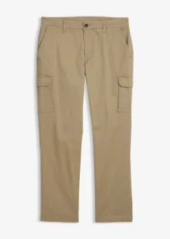 bonprix Große Größen|Outdoorbekleidung|Regular Fit Stretch-Thermo-Cargohose, Straight new khaki