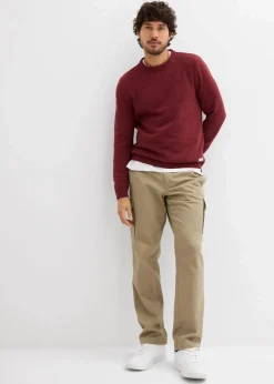 bonprix Große Größen|Outdoorbekleidung|Regular Fit Stretch-Thermo-Cargohose, Straight new khaki