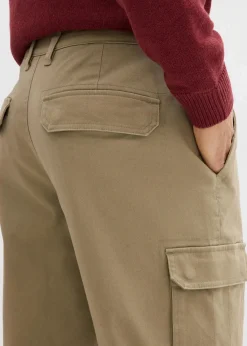 bonprix Große Größen|Outdoorbekleidung|Regular Fit Stretch-Thermo-Cargohose, Straight new khaki