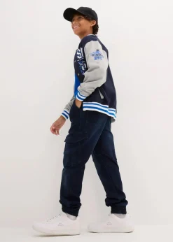 bonprix Jungen 9-16 Jahre·Bademode|Jungen 9-16 Jahre·Jeans|Regular Fit Sweat-Schlupfjeans mit Cargotaschen dunkelblau denim