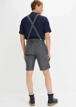 bonprix Große Größen|Trachtenmode|Regular Fit Trachten-Hose aus Lederimitat anthrazit