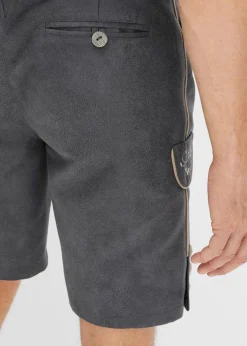 bonprix Große Größen|Trachtenmode|Regular Fit Trachten-Hose aus Lederimitat anthrazit
