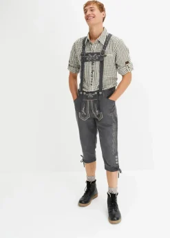 bonprix Große Größen|Trachtenmode|Regular Fit Trachtenhose aus Lederimitat anthrazit