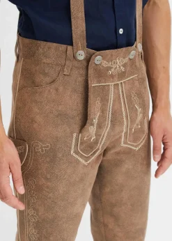 Regular Fit Trachtenhose aus Lederimitat|bonprix