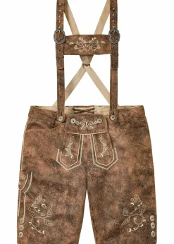 bonprix Hosen|Shorts|Regular Fit Trachten-Hose aus Lederimitat braun
