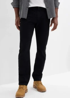 bonprix Große Größen|Basics|Regular Fit Twillhose aus reiner Baumwolle, Straight schwarz