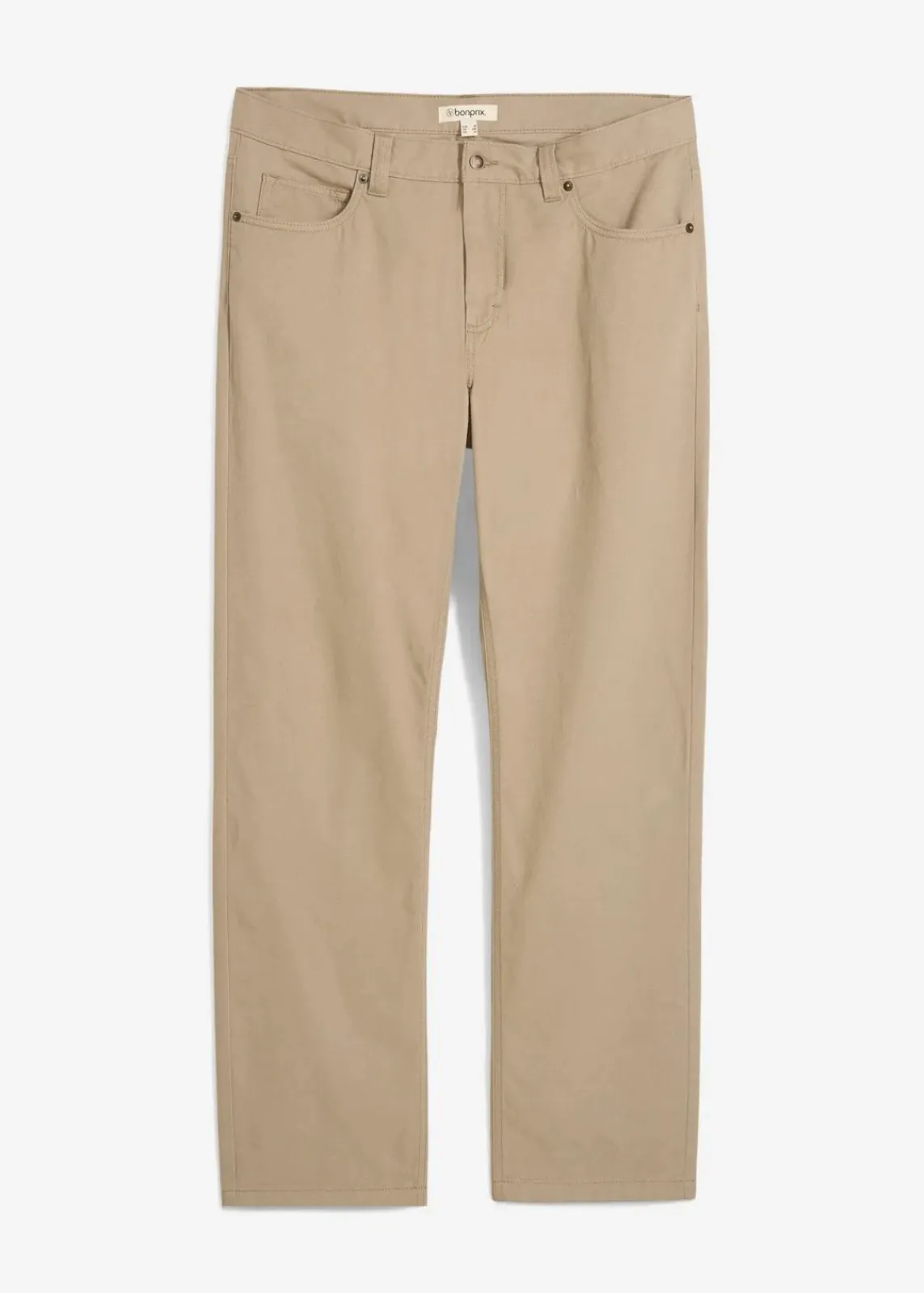 bonprix Hosen|Basics|Regular Fit Twillhose aus reiner Baumwolle, Straight new khaki