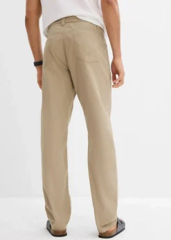 bonprix Hosen|Basics|Regular Fit Twillhose aus reiner Baumwolle, Straight new khaki