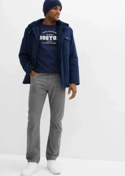 bonprix Hosen|Basics|Regular Fit Twillhose aus reiner Baumwolle, Straight rauchgrau