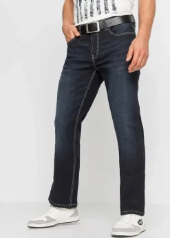 bonprix Jeans|Große Größen|Regular-Fit-Jeans, Bootcut dunkelblau denim