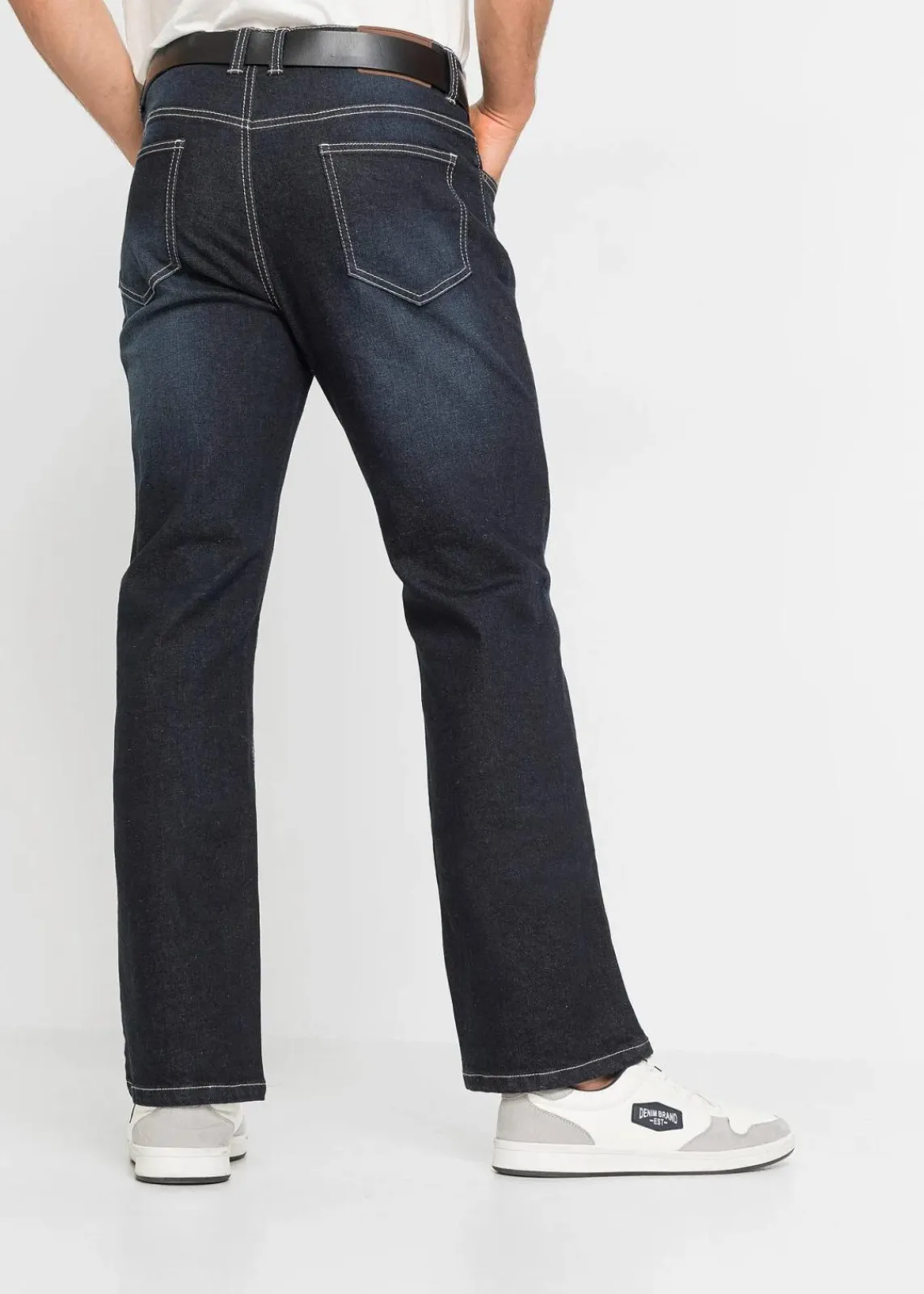 bonprix Jeans|Große Größen|Regular-Fit-Jeans, Bootcut dunkelblau denim