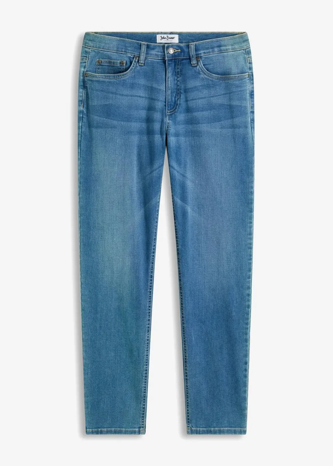 bonprix Jeans|Große Größen|Regular-Fit-Jeans, Tapered hellblau denim