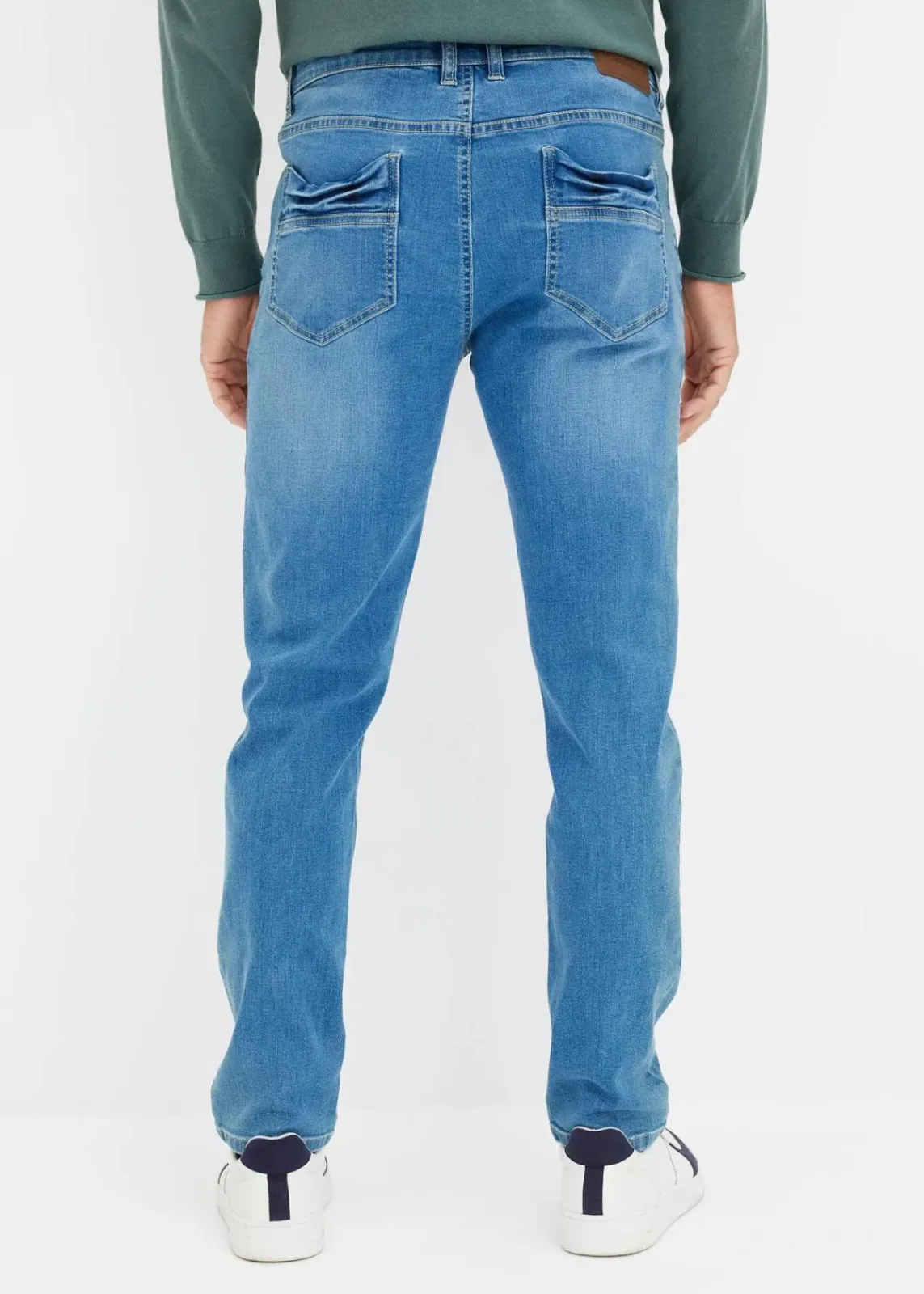 bonprix Jeans|Große Größen|Regular-Fit-Jeans, Tapered hellblau denim