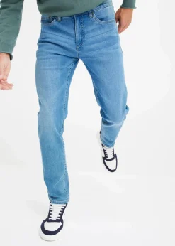 bonprix Jeans|Große Größen|Regular-Fit-Jeans, Tapered hellblau denim