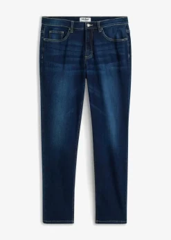 bonprix Große Größen|Jeans|Regular-Fit-Jeans, Tapered dunkelblau denim