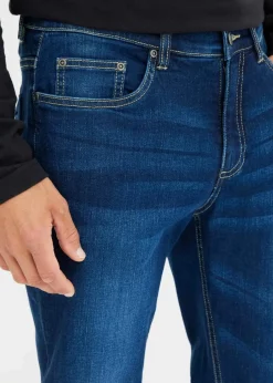 bonprix Große Größen|Jeans|Regular-Fit-Jeans, Tapered dunkelblau denim