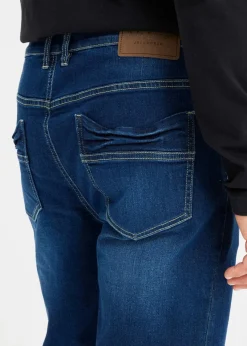 bonprix Große Größen|Jeans|Regular-Fit-Jeans, Tapered dunkelblau denim