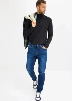 bonprix Große Größen|Jeans|Regular-Fit-Jeans, Tapered dunkelblau denim