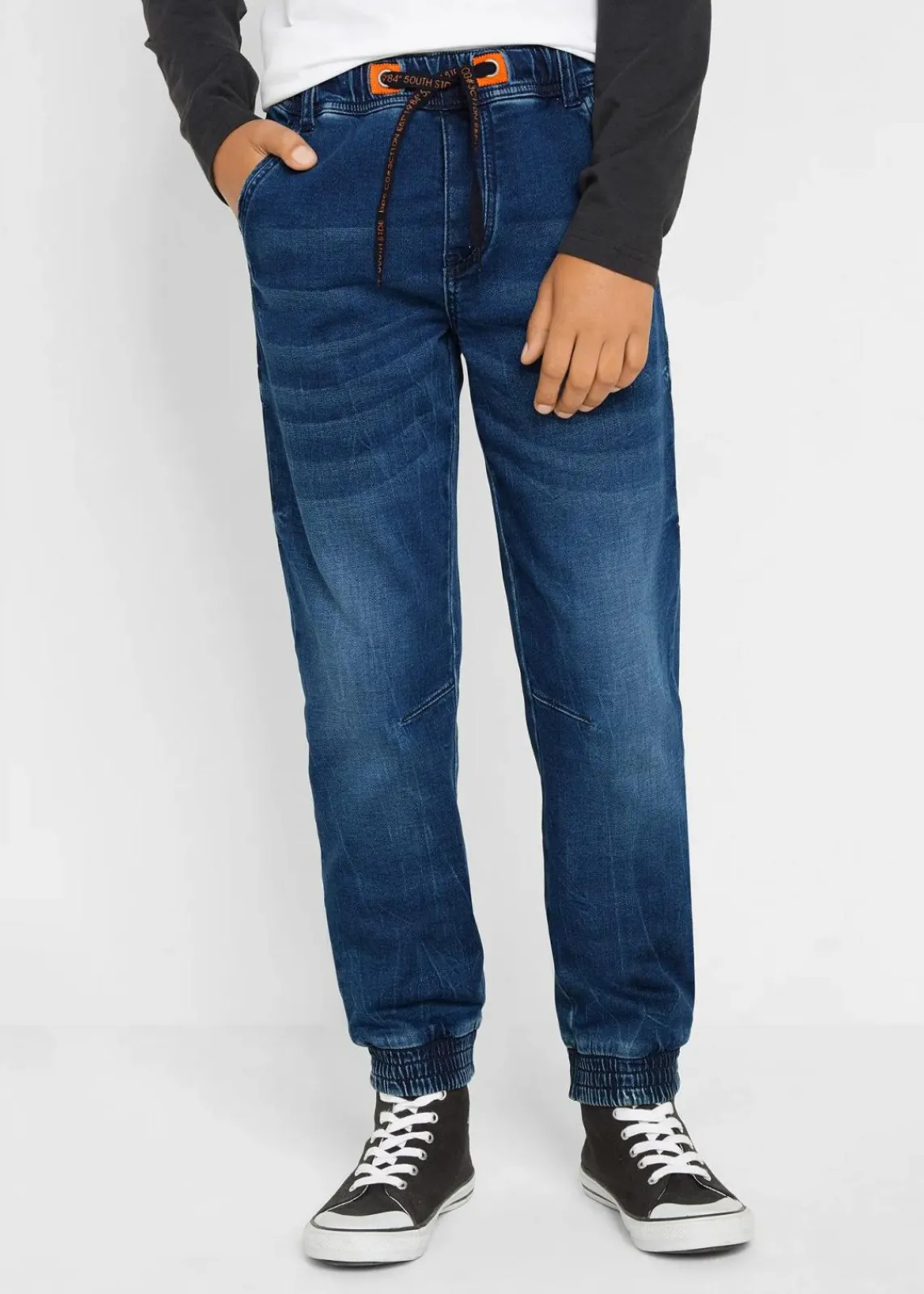 Regular-Fit-Schlupf-Jeans aus Sweatdenim, Tapered|bonprix Sale