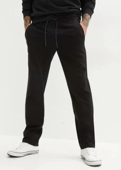 bonprix Große Größen|Hosen|Relaxed Fit Chino-Stretch-Schlupfhose, Straight schwarz
