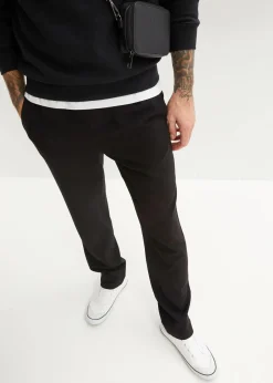 bonprix Große Größen|Hosen|Relaxed Fit Chino-Stretch-Schlupfhose, Straight schwarz