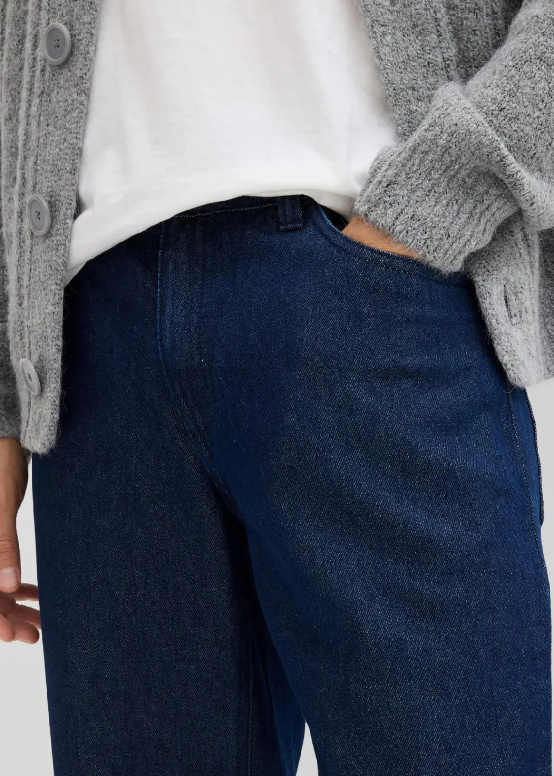 bonprix Große Größen|Jeans|Relaxed Fit Jeans aus recyclingfähiger Bio-Baumwolle, Straight tiefblau denim ungewaschen