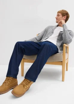 bonprix Große Größen|Jeans|Relaxed Fit Jeans aus recyclingfähiger Bio-Baumwolle, Straight tiefblau denim ungewaschen
