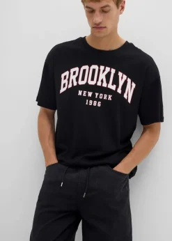 bonprix Hosen|Große Größen|Relaxed Fit Schlupfhose aus reinem Baumwoll-Twill, Tapered schwarz