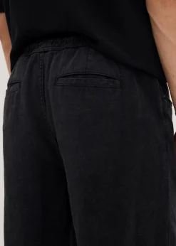 bonprix Hosen|Große Größen|Relaxed Fit Schlupfhose aus reinem Baumwoll-Twill, Tapered schwarz