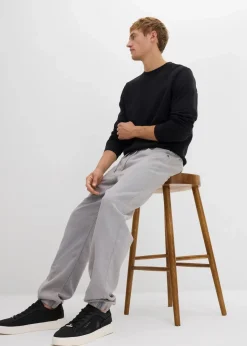 Relaxed Fit Schlupfhose aus reinem Baumwoll-Twill, Tapered|bonprix Outlet