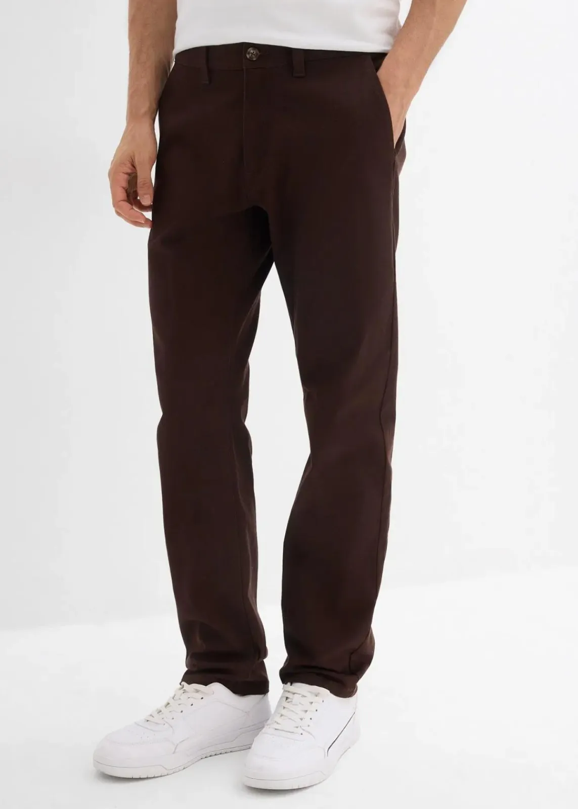 Relaxed Fit Stretch-Chinohose mit Bio Baumwolle, Straight|bonprix Sale