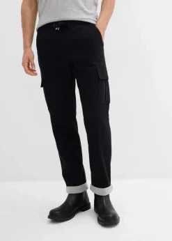 bonprix Große Größen|Thermobekleidung|Relaxed Fit Thermo-Schlupfhose, Tapered schwarz