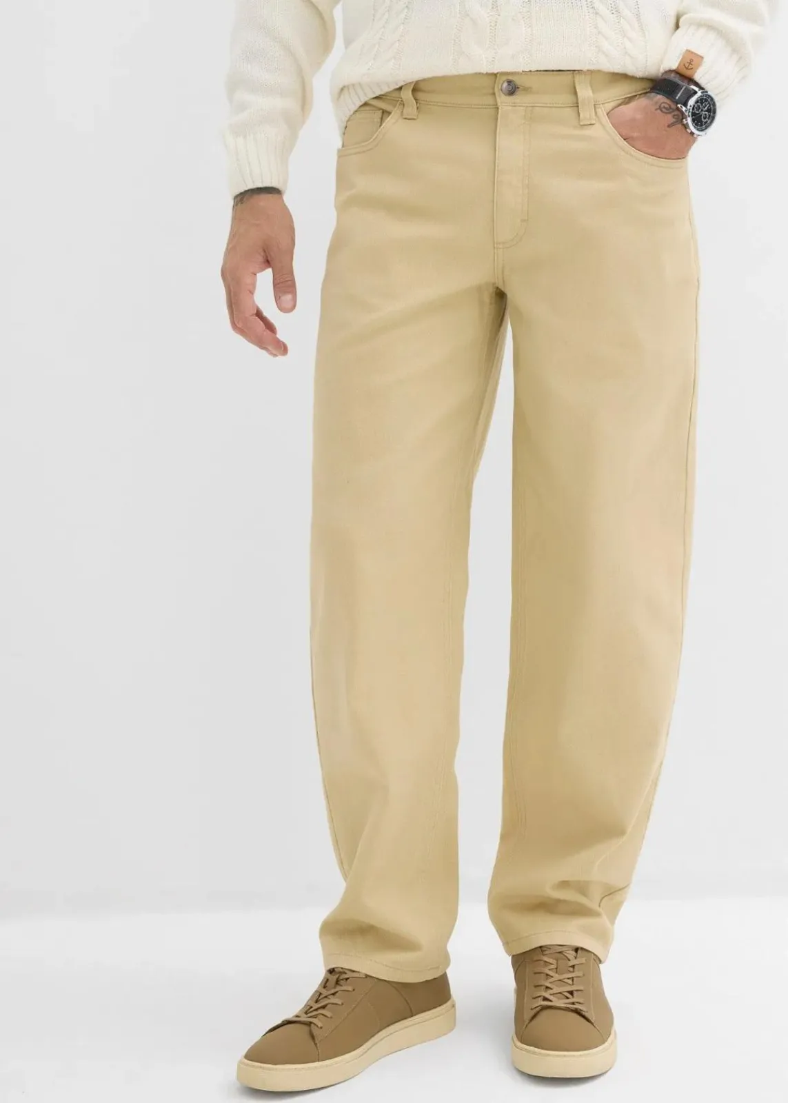 Relaxed Fit Twillhose mit Komfortbund, Straight|bonprix Clearance