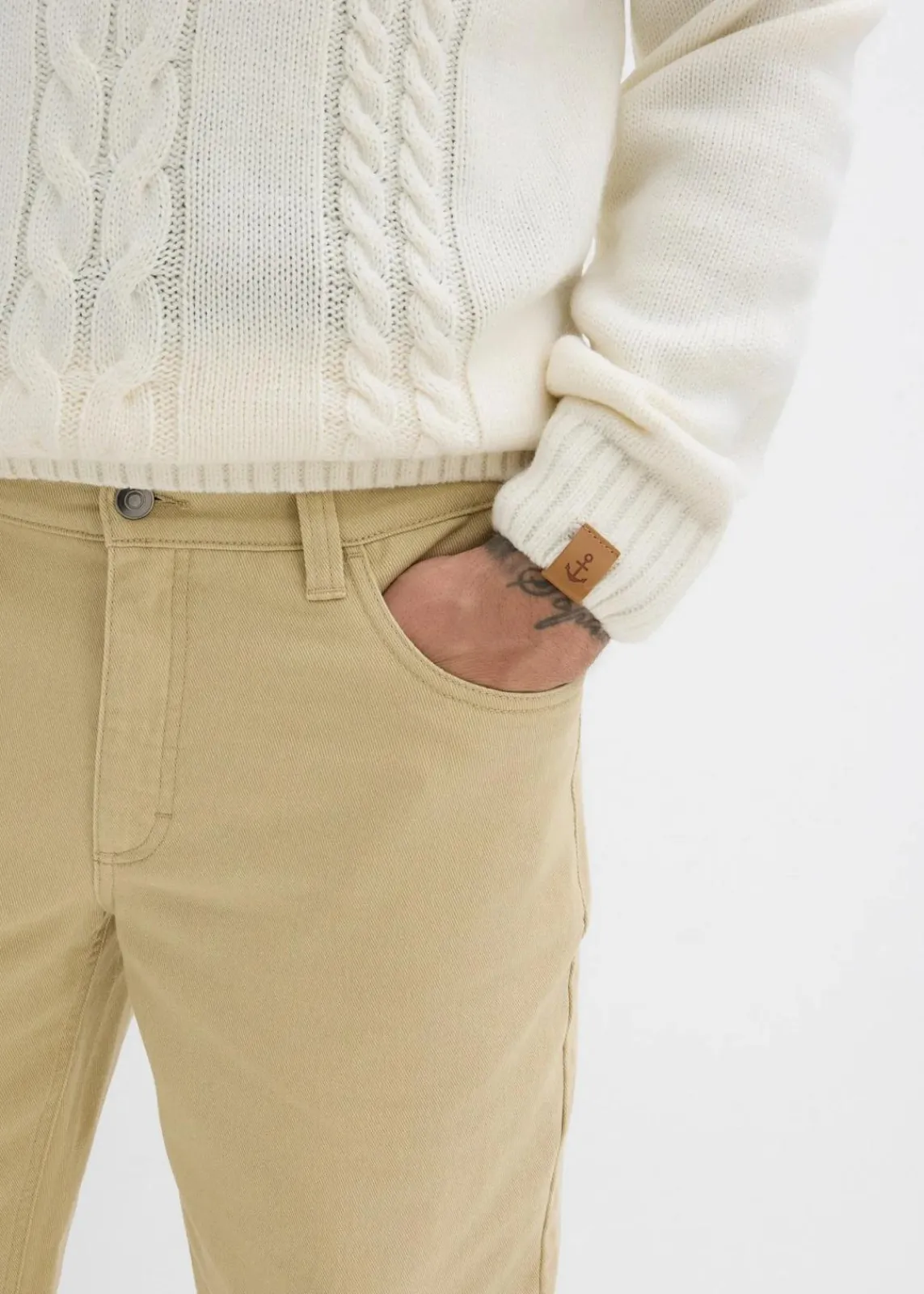 Relaxed Fit Twillhose mit Komfortbund, Straight|bonprix Clearance