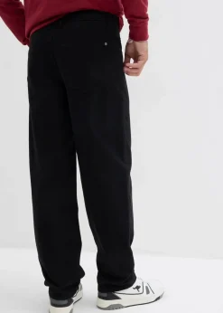 bonprix Hosen|Basics|Relaxed Fit Twillhose mit Komfortbund, Straight schwarz