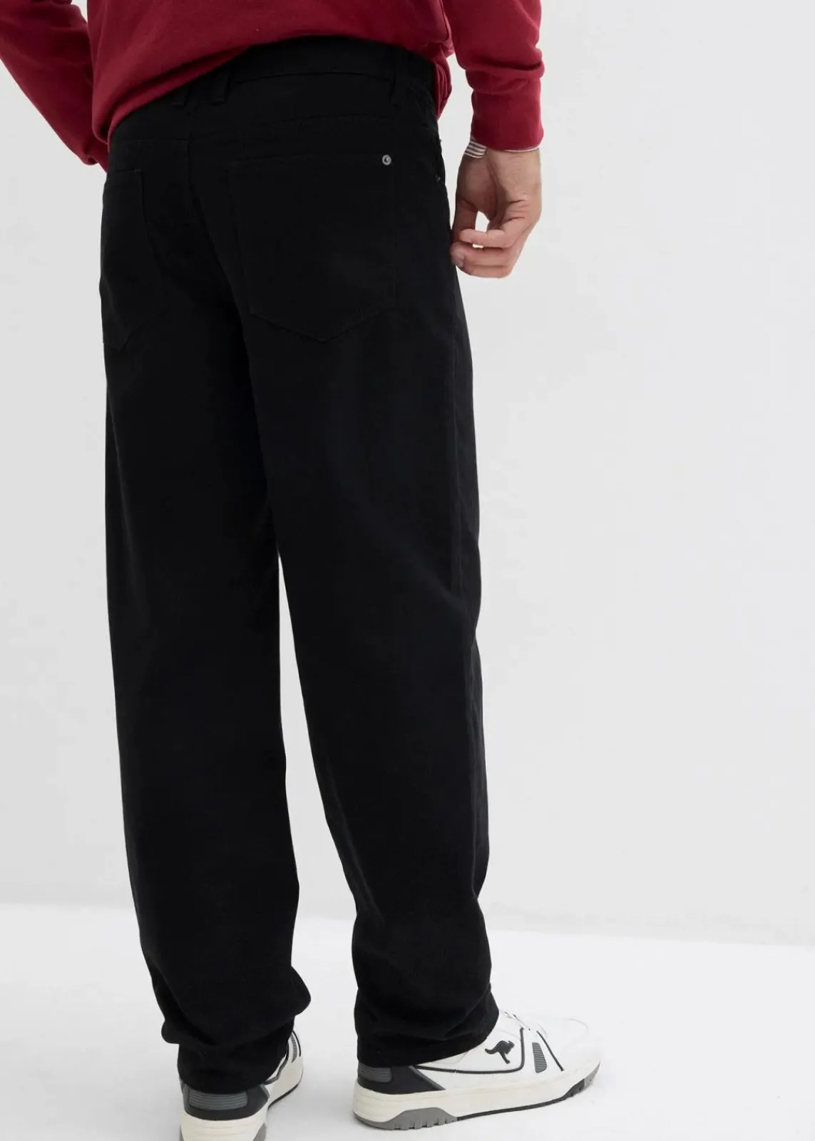 bonprix Hosen|Basics|Relaxed Fit Twillhose mit Komfortbund, Straight schwarz