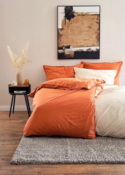 bonprix Bettwäsche|Renforcé Bettwäsche mit kontrastfarbener Paspel creme