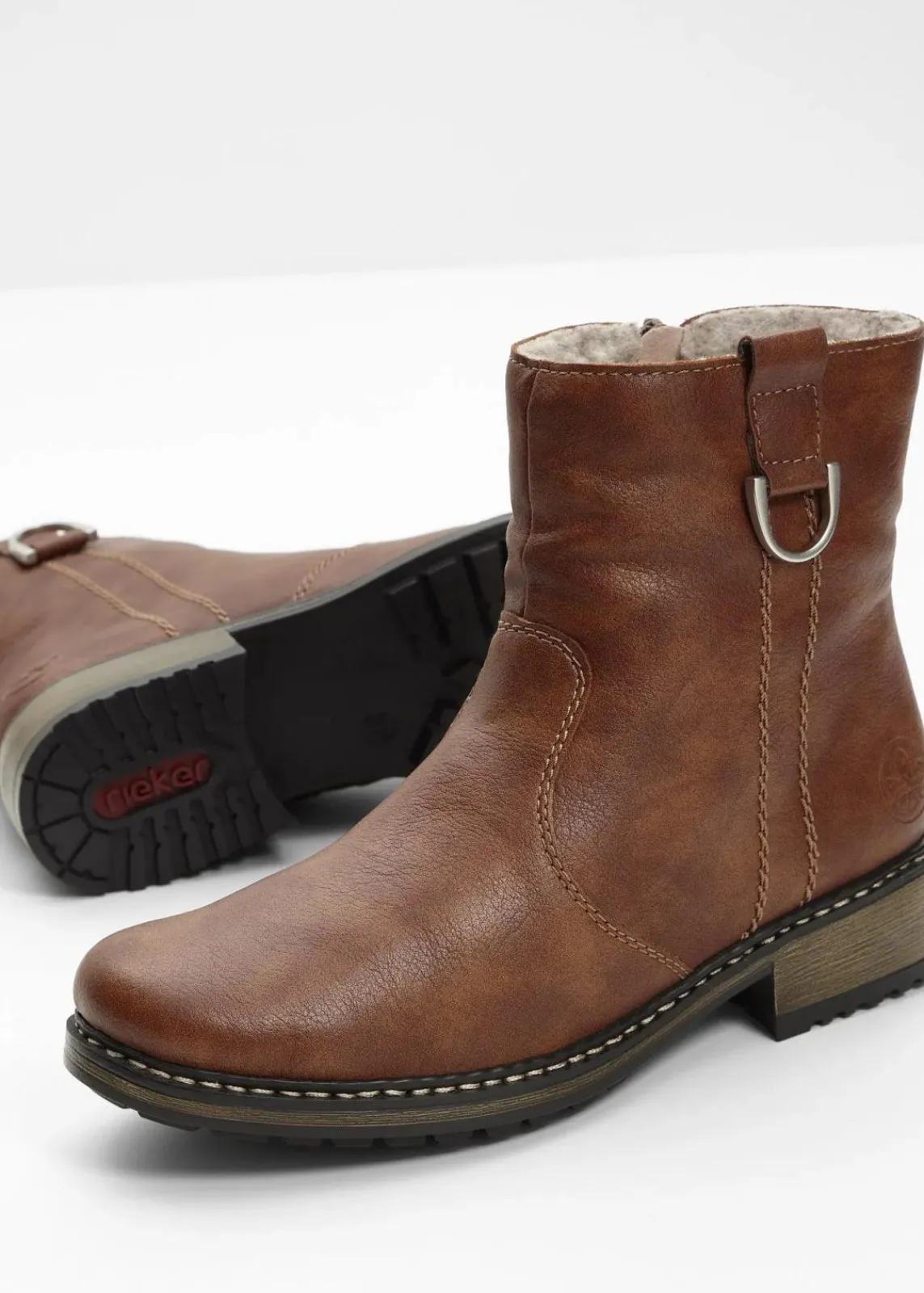 Rieker High Heels|Komfortschuhe|Boot cognac