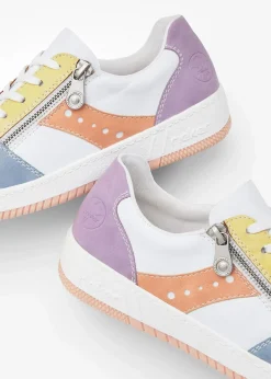 Rieker High Heels|Komfortschuhe|Komfort-Sneaker mit gepolsterter Innensohle weiß/bunt