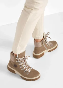 Rieker High Heels|Komfortschuhe|Schnür Boot taupe